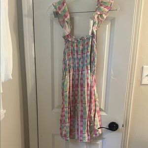 Colorful Women’s Dress with Ruffled Straps